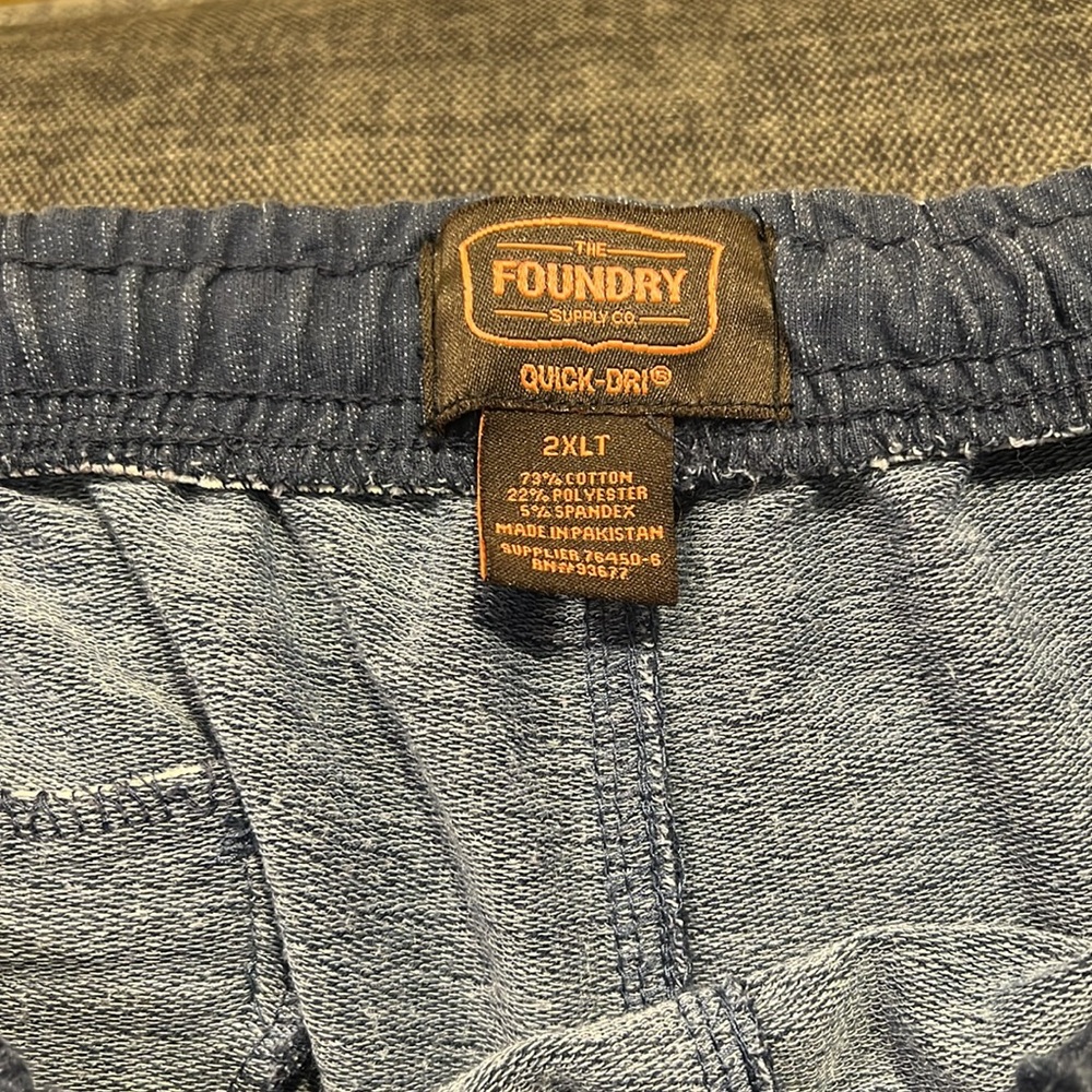 Foundry Blue Gray Drawstring Training Shorts - Picture 3 of 5